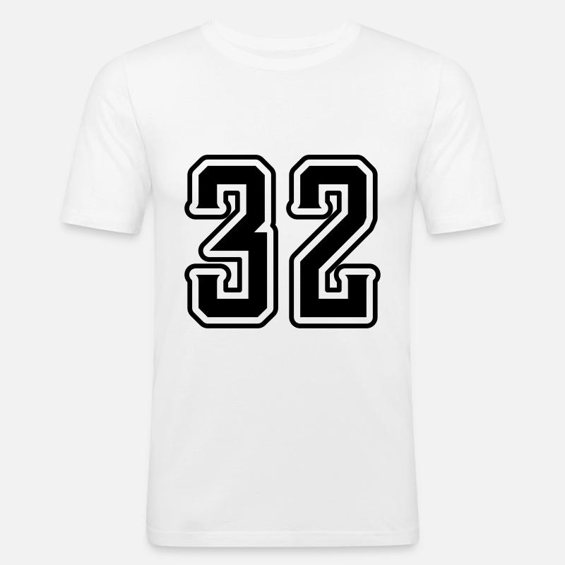 32 number symbol - Men's Slim Fit T-Shirt - white