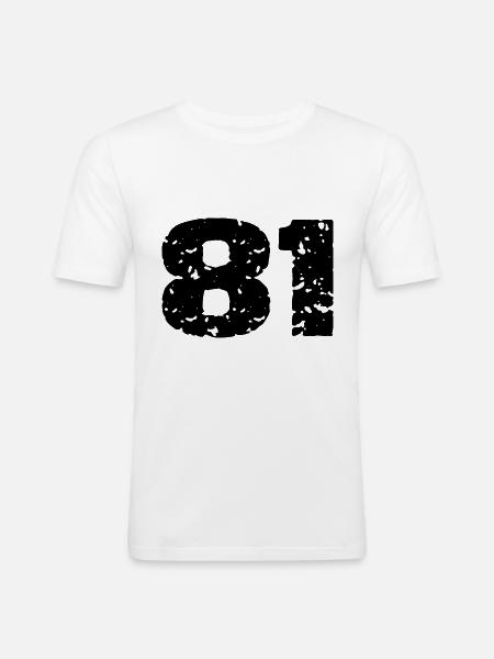81 Number jersey - Men's Slim Fit T-Shirt - white