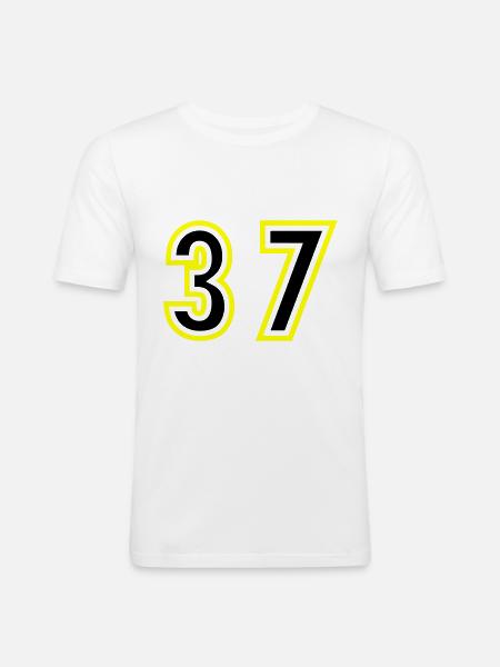 37 Number College - Men's Slim Fit T-Shirt - white