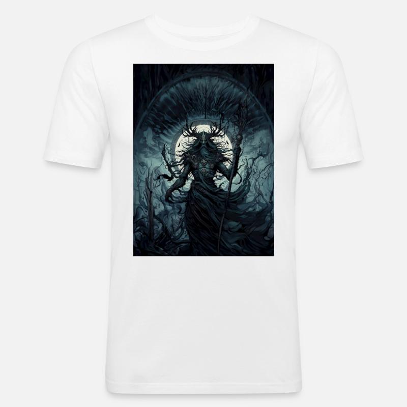 Mythologischer Dämon - Dunkle Szene - Männer Slim Fit T-Shirt - Weiß