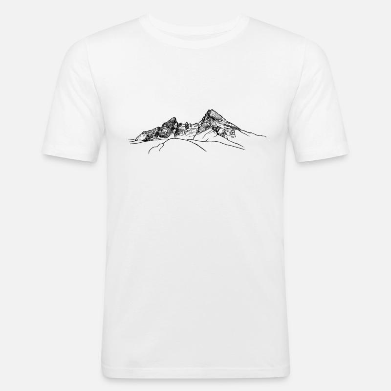 watzmann, Berchtesgaden, Bayerska Alperna, Berg - Slim Fit T-shirt herr - vit