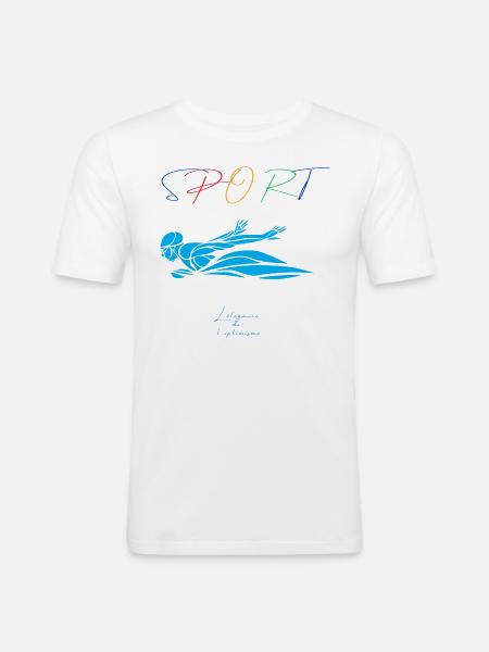 Natation - T-shirt près du corps Homme - blanc