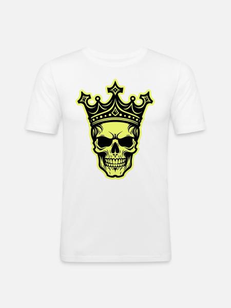 Skull King Crown - Men's Slim Fit T-Shirt - white