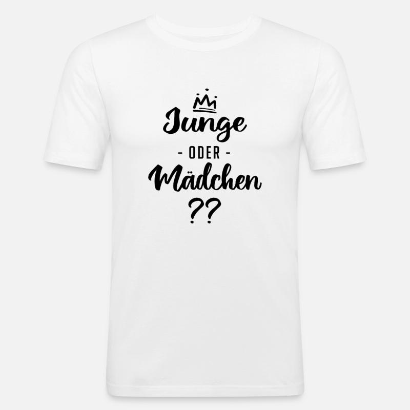 Junge oder Mädchen? Schwanger - Schwangerschaft - Männer Slim Fit T-Shirt - Weiß