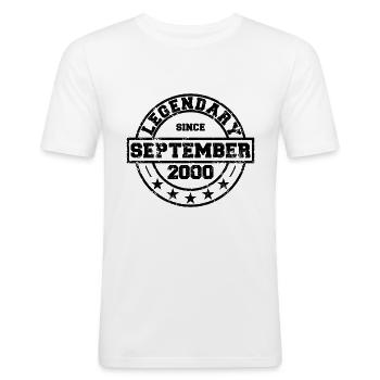Legendary since September 2000 - Geburtstag - Männer Slim Fit T-Shirt - Weiß - Vorne - Nik (191cm)