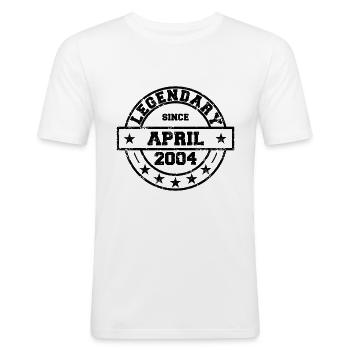 Légendaire depuis avril 2004 - Anniversaire - T-shirt près du corps Homme - blanc - Devant - Nik (191cm)