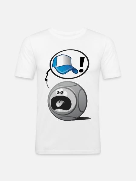 Casquette pétanque v2 - T-shirt près du corps Homme - blanc