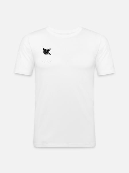 Frenchie Pocket Design Pop Art Style - Men's Slim Fit T-Shirt - white