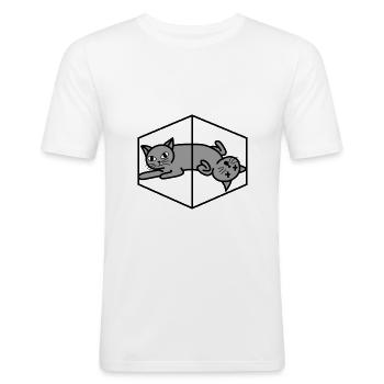 Schrödinger's cat - Men's Slim Fit T-Shirt - white - Front - Nik (191cm)
