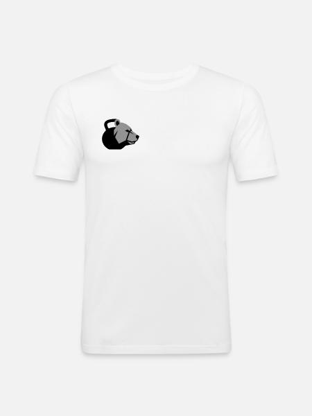 dynamic bear head with kettlebell - Men's Slim Fit T-Shirt - white