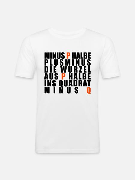 p-q-Formel - Männer Slim Fit T-Shirt - Weiß