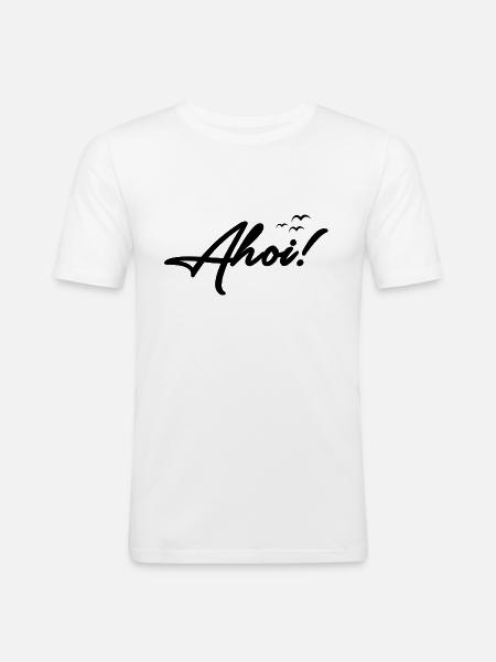 Ahoi - Männer Slim Fit T-Shirt - Weiß