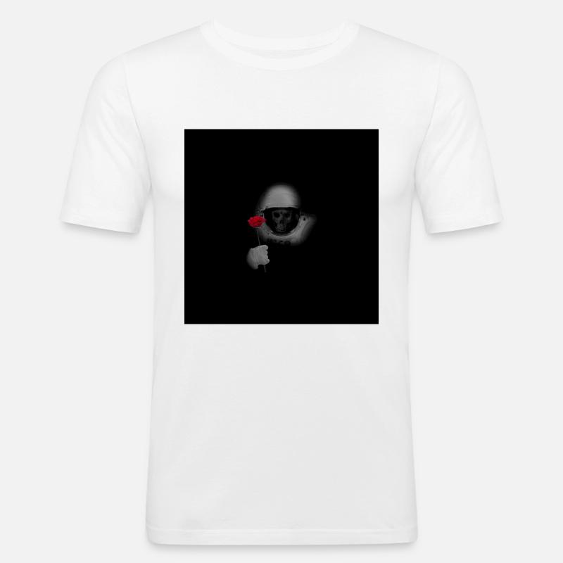 Dead Head In Space - Männer Slim Fit T-Shirt - Weiß