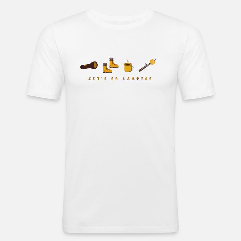 Let s Go Camping - Männer Slim Fit T-Shirt - Weiß