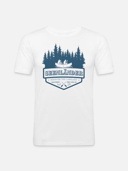 Seenländer discover - Männer Slim Fit T-Shirt - Weiß