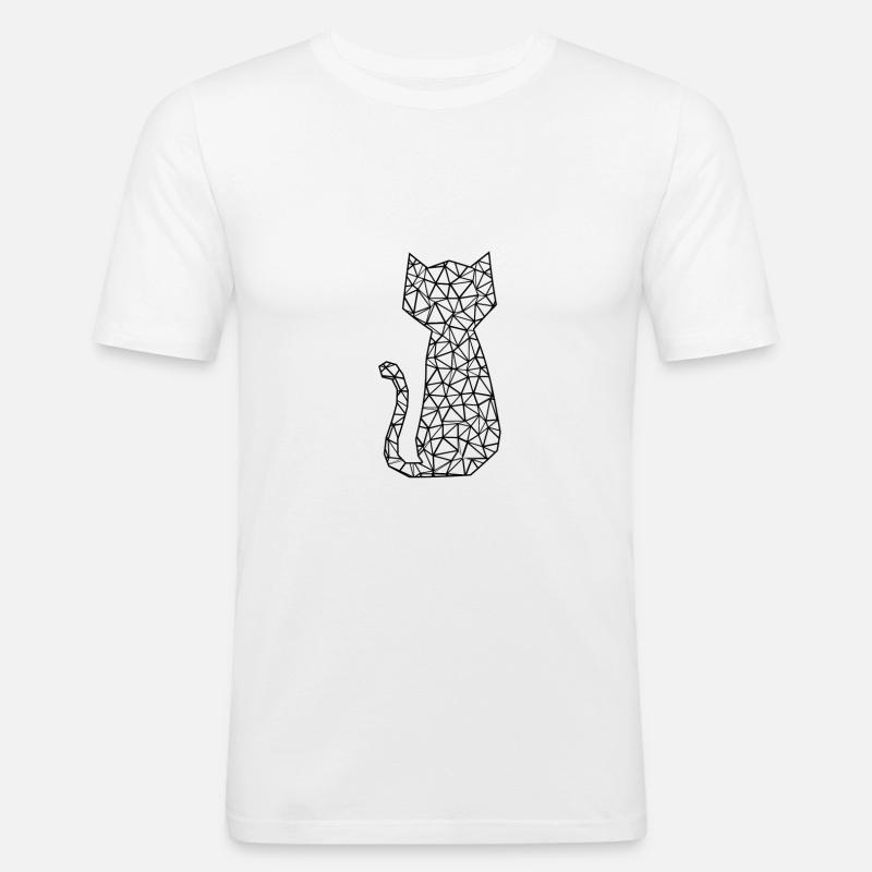 Katze - Männer Slim Fit T-Shirt - Weiß