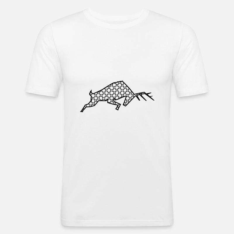 Hirsch - Männer Slim Fit T-Shirt - Weiß
