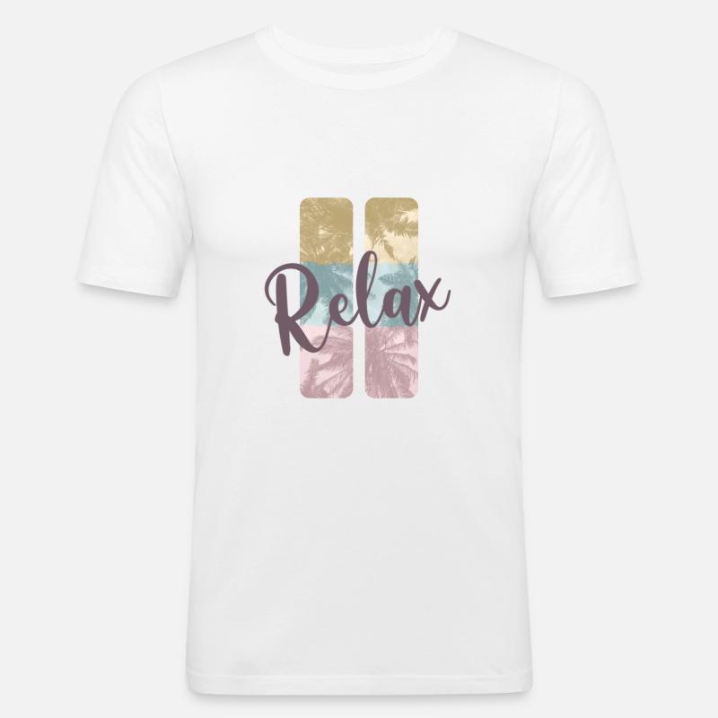Sommer - Männer Slim Fit T-Shirt - Weiß