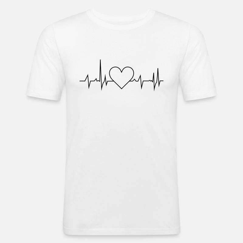Herz Frequenz - Männer Slim Fit T-Shirt - Weiß