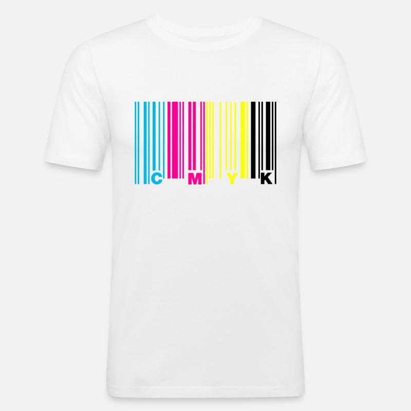 cmyk barcode - Männer Slim Fit T-Shirt - Weiß
