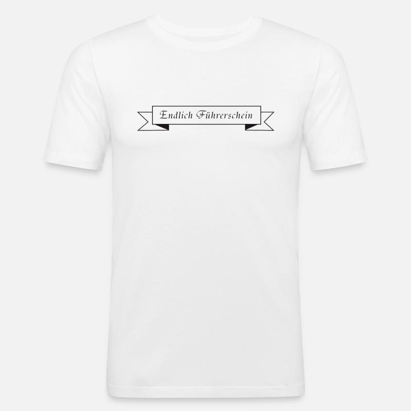 Endlich Führerschein - Männer Slim Fit T-Shirt - Weiß