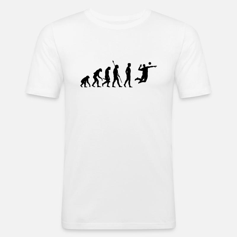 Volleyball Beachvolleyball Evolution - Männer Slim Fit T-Shirt - Weiß