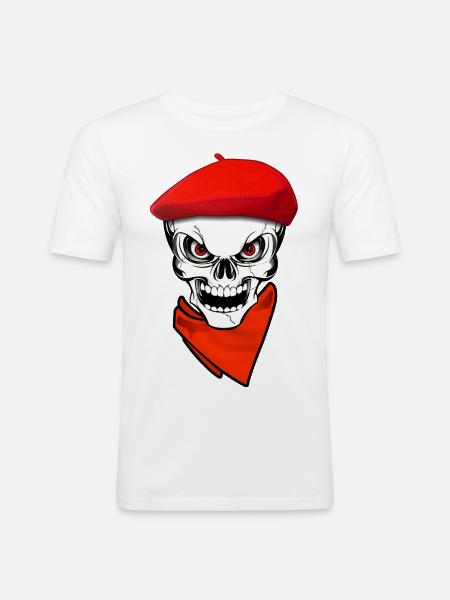 Basque skull festayre 1 - Men's Slim Fit T-Shirt - white