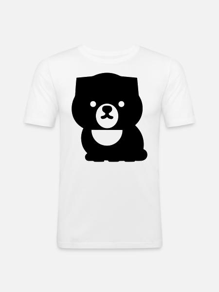 Hund - Männer Slim Fit T-Shirt - Weiß