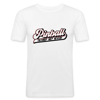 Farben änderbar | Pinball | Flipper Retro Game - Männer Slim Fit T-Shirt - Weiß - Vorne - Nik (191cm)