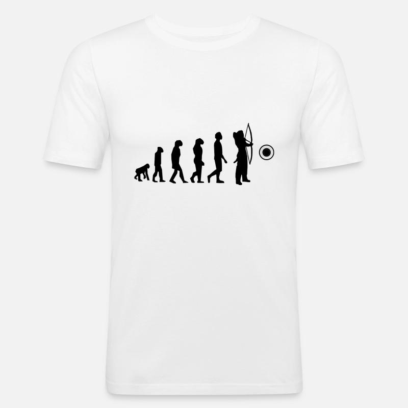 Evolution des Bogenschießens - Männer Slim Fit T-Shirt - Weiß