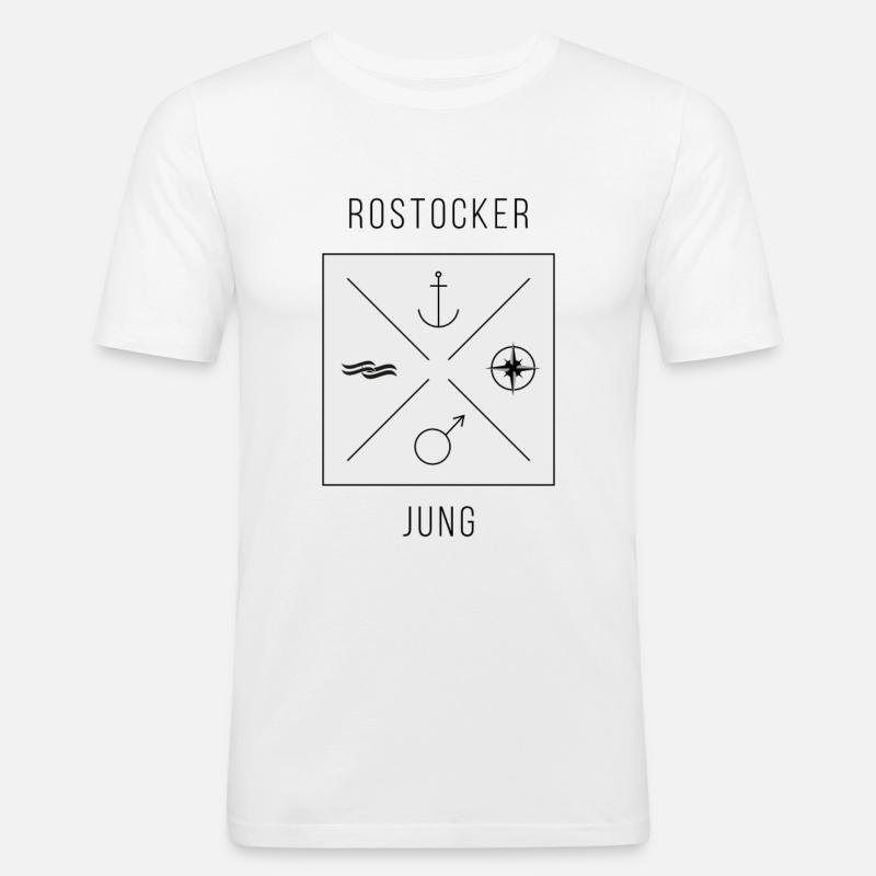 Rostocker Jung - Männer Slim Fit T-Shirt - Weiß