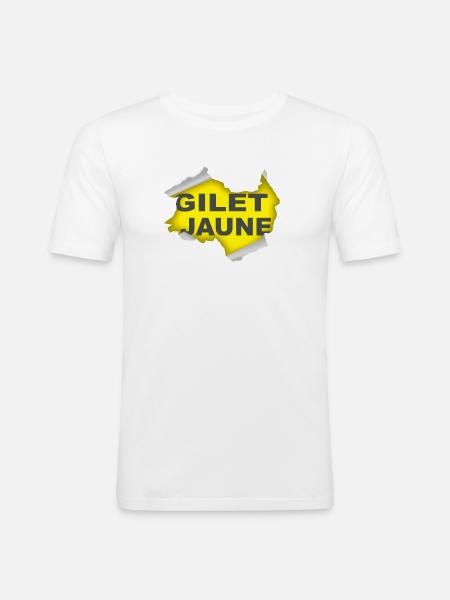 Yellow Vest - Men's Slim Fit T-Shirt - white