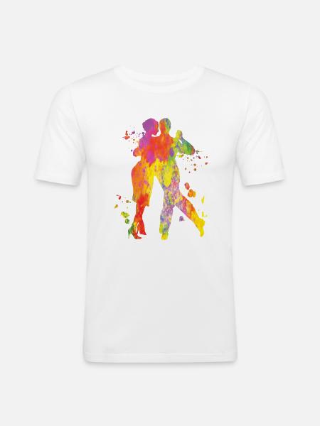 Tango Argentin Danse Milonga Vals - T-shirt près du corps Homme - blanc