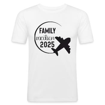Familienausflug Urlaub Familienurlaub 2025 - Männer Slim Fit T-Shirt - Weiß - Vorne - Nik (191cm)