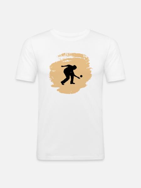 Boule Bocce Boccia-Spieler - Männer Slim Fit T-Shirt - Weiß