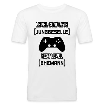 JGA Junggesellenabschied Ehemann - Männer Slim Fit T-Shirt - Weiß - Vorne - Nik (191cm)