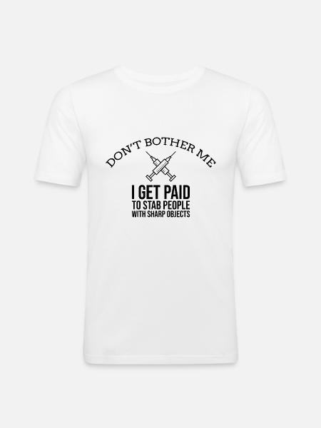 Nurse syringe - Men's Slim Fit T-Shirt - white