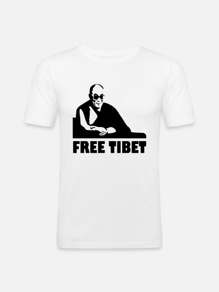 Free Tibet - Men's Slim Fit T-Shirt - white