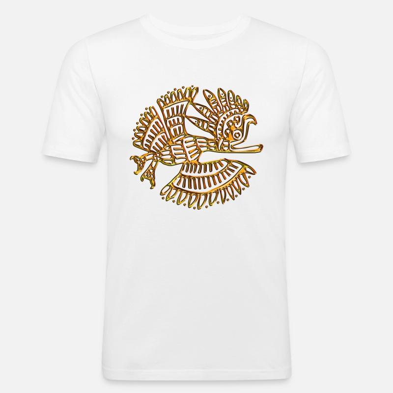 INDIAN EAGLE - Männer Slim Fit T-Shirt - Weiß