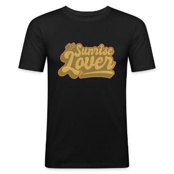 Sunrise Lover - Männer Slim Fit T-Shirt - Schwarz - Vorne - Nik (191cm)