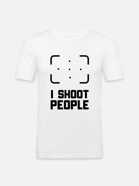 FOTOGRAF - Männer Slim Fit T-Shirt - Weiß