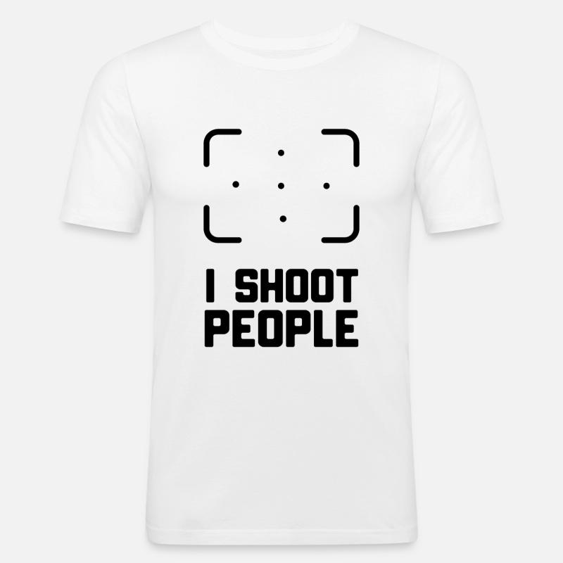 FOTOGRAF - Männer Slim Fit T-Shirt - Weiß