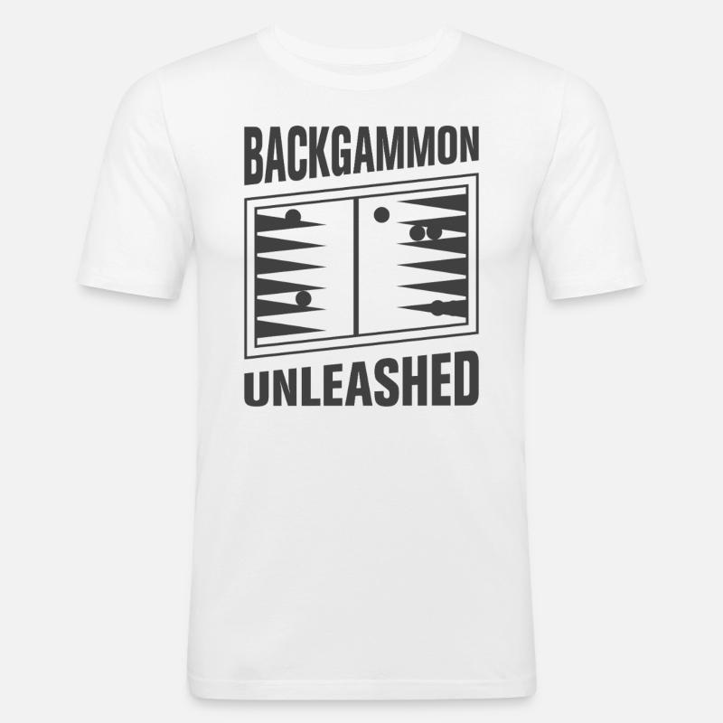 Backgammon Spiel - Männer Slim Fit T-Shirt - Weiß