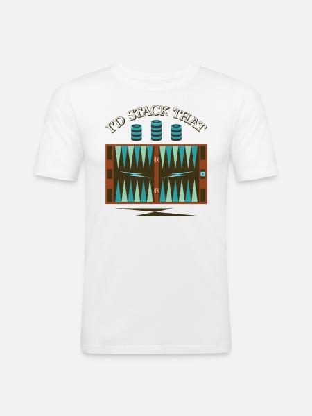 Backgammon Spiel - Männer Slim Fit T-Shirt - Weiß