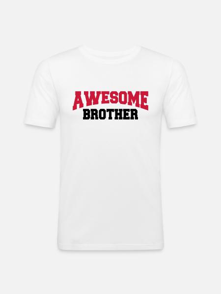 Awesome Brother - Männer Slim Fit T-Shirt - Weiß