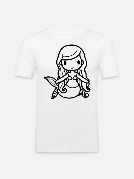 Meerjungfrau - Männer Slim Fit T-Shirt - Weiß