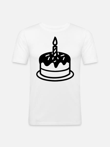 Birthday cake - Men's Slim Fit T-Shirt - white