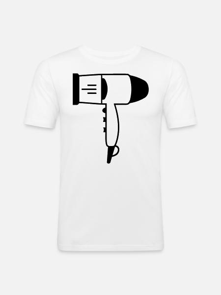 Seche cheveux - T-shirt près du corps Homme - blanc