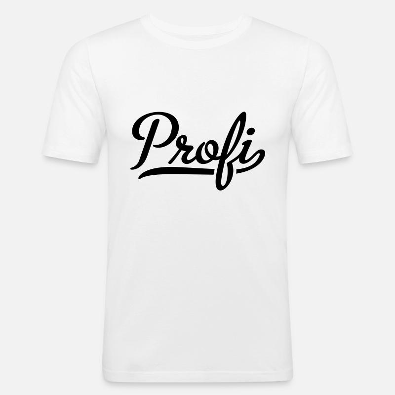 Profi - Männer Slim Fit T-Shirt - Weiß