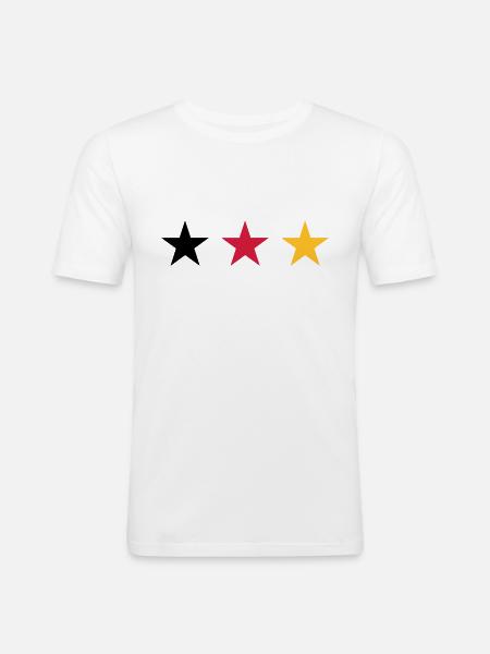 Three stars Germany flag - Men's Slim Fit T-Shirt - white